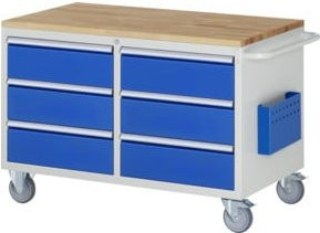 Rau Montagewagen Modell LL3.0.0 aus Stahl und Holz in Grau-Blau B/T/H: 114,5 x 65,0 x 79,5 cm - Bild 1