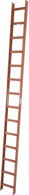 Krause Kaminkehrer-Leiter mit 14 Sprossen in Rot, B/T/H: 35 x 9 x 395 cm - Bild 1