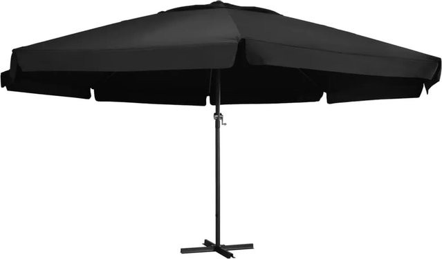 furnicato Sonnenschirm mit Aluminium-Mast in Schwarz mit 600 cm Durchmesser - Bild 1