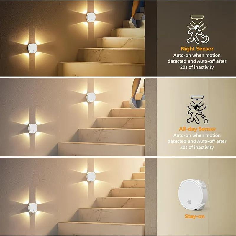 YJMP Super Lighting Magnetische Nachttischlampe mit Bewegungssensor, kabellose Wandleuchte in Weiß mit warmweißem Licht, wiederaufladbar - Bild 3