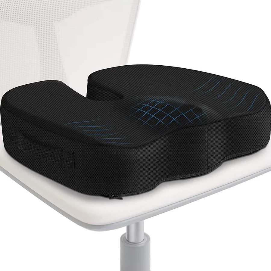 STAWHO Steißbein Sitzkissen aus Memory Foam in U-Form, Blau - Bild 4