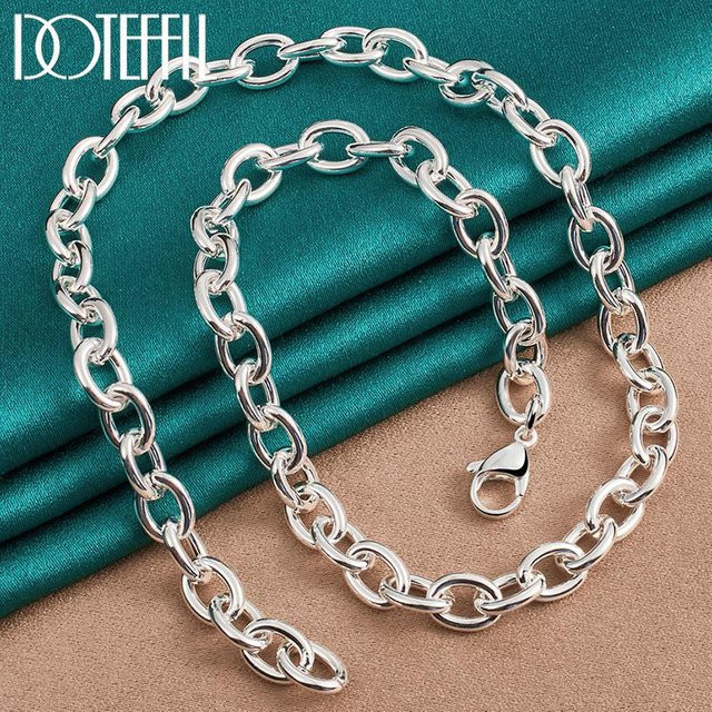 Wucifang Jewelry Halskette 925 Sterling Silber, 45 cm, Unisex, black - Bild 1