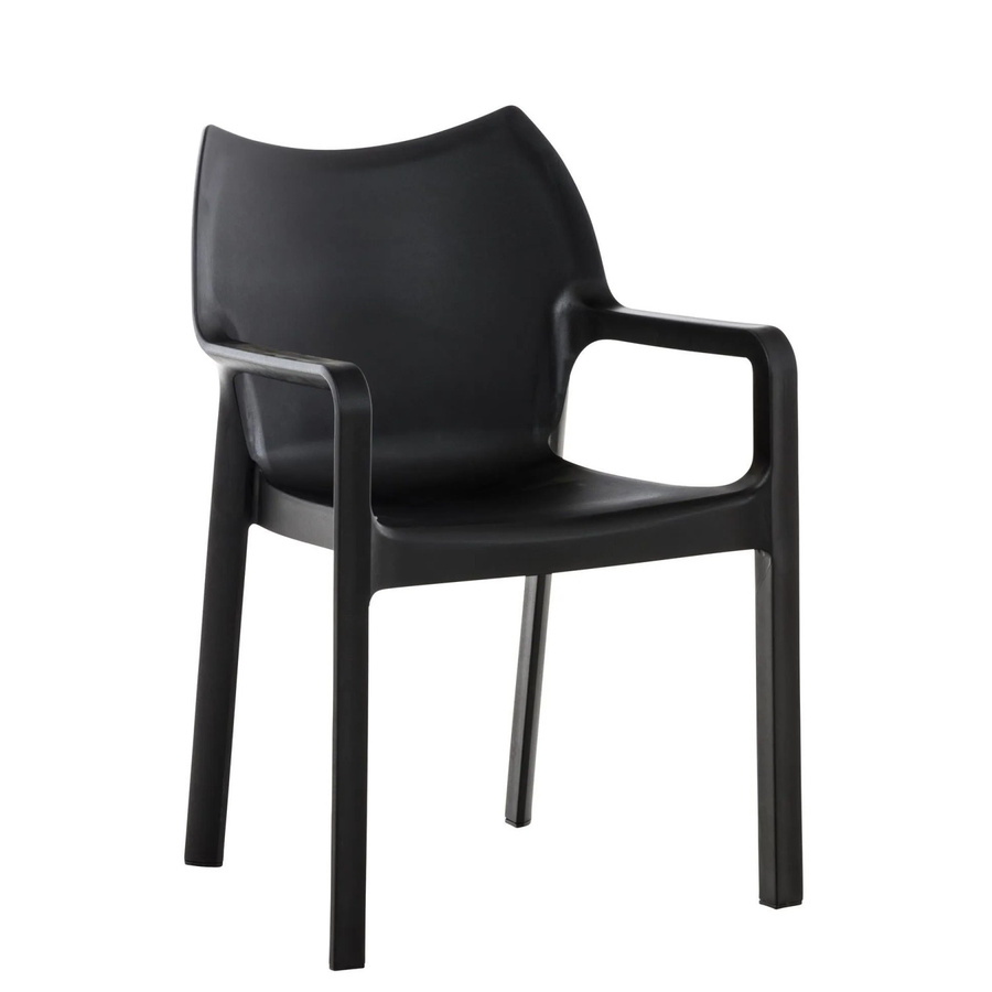 DELUKE Stuhl REWIU Esszimmerstuhl aus Kunststoff in Schwarz, H x B x T: 84 x 57 x 53 cm - Bild 2