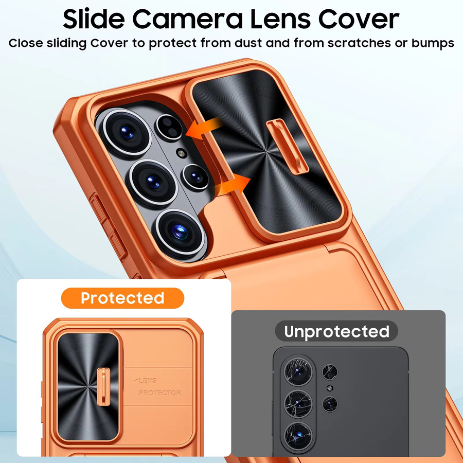 Stoßfeste TPU Handyhülle mit Kamerahalter für Samsung Galaxy S26 Ultra von BANGZAO in Orange - Bild 6