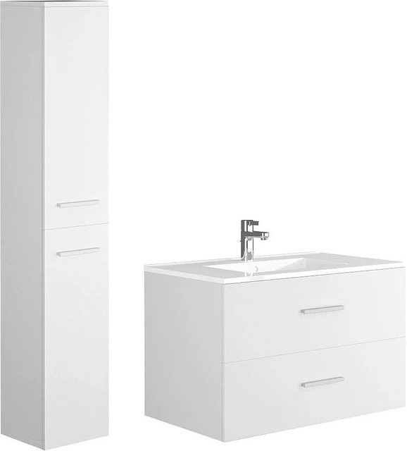 Vente-unique Badmöbel-Set Kayla Weiß Breite: 80 cm - Bild 1