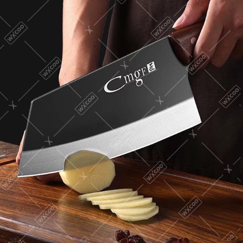 WXCOO 1-3-teiliges professionelles Küchenmesser-Set aus Edelstahl mit Holzgriff bestehend aus Fleischmesser und Hackmesser - Bild 2