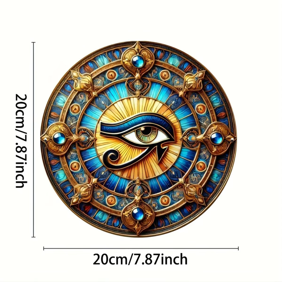 Potdemiel Auge des Horus Rundes Eisenkunstwerk Wandbehang Multicolour Durchmesser: 19,81 cm - Bild 2