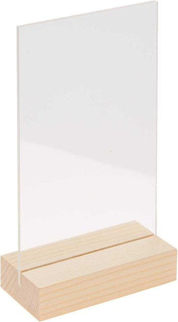 Rico Design Holzaufsteller mit doppelter Acrylscheibe in Natur, B/H: 13 x 18 cm - Bild 1