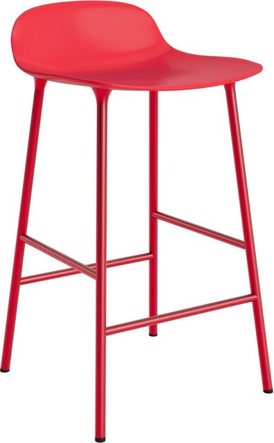 Normann Copenhagen Form Barstuhl mit Metallgestell in Rot im skandinavischen Design - Bild 1