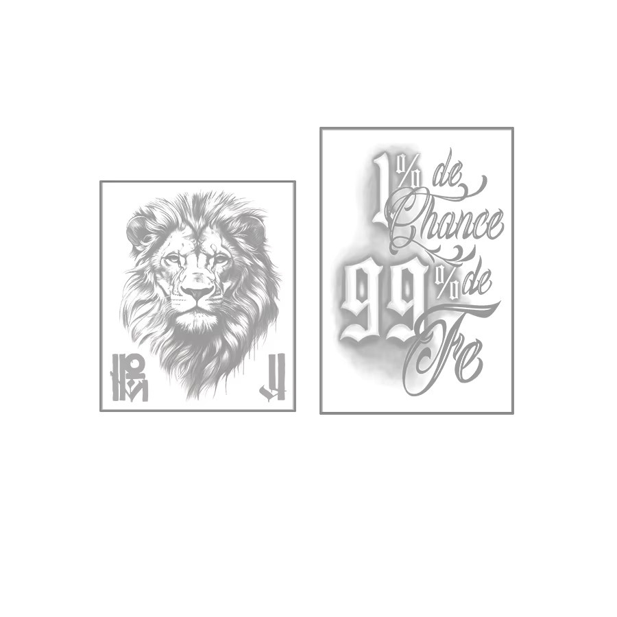 JKCODE TATTOO 2-teiliges Set temporäre Tattoo-Aufkleber, Löwenmuster - Bild 6