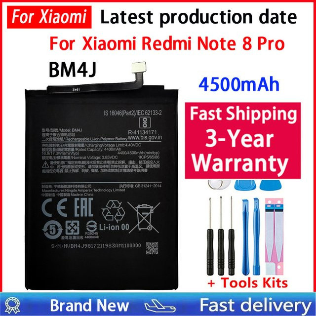 Xiaomi BM4J Ersatzakku für Redmi Note 8 Pro mit 4500mAh in Schwarz - Bild 1