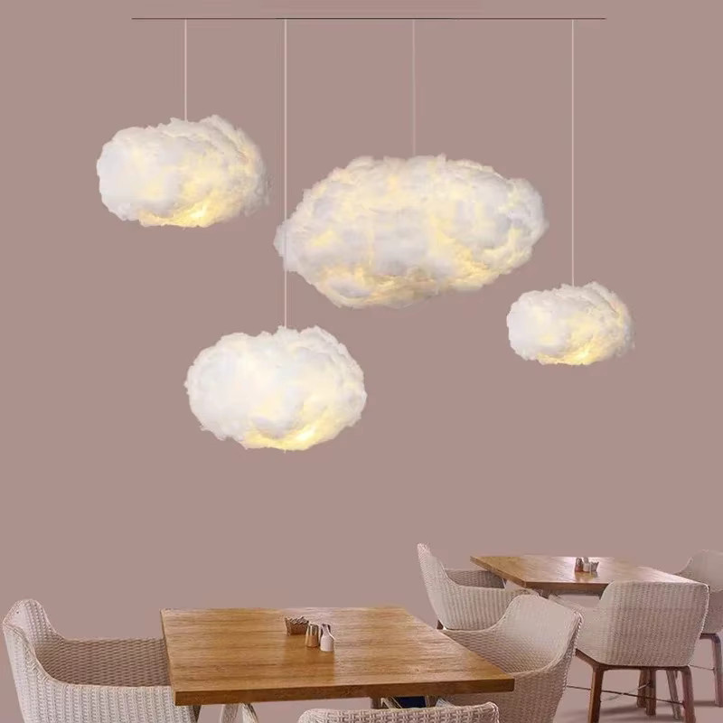 VIGOUS LED Wolken-Pendelleuchte im Nordic Design, Weiß, Warmweißes Licht für Wohnzimmer, Schlafzimmer und Kinderzimmer - Bild 2