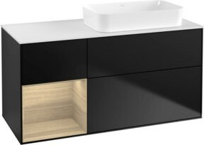 V&B Waschtischunterschrank Finion mit Wandbeleuchtung, Blau Lacquer, B: 120 cm, T: 60 cm - Bild 1