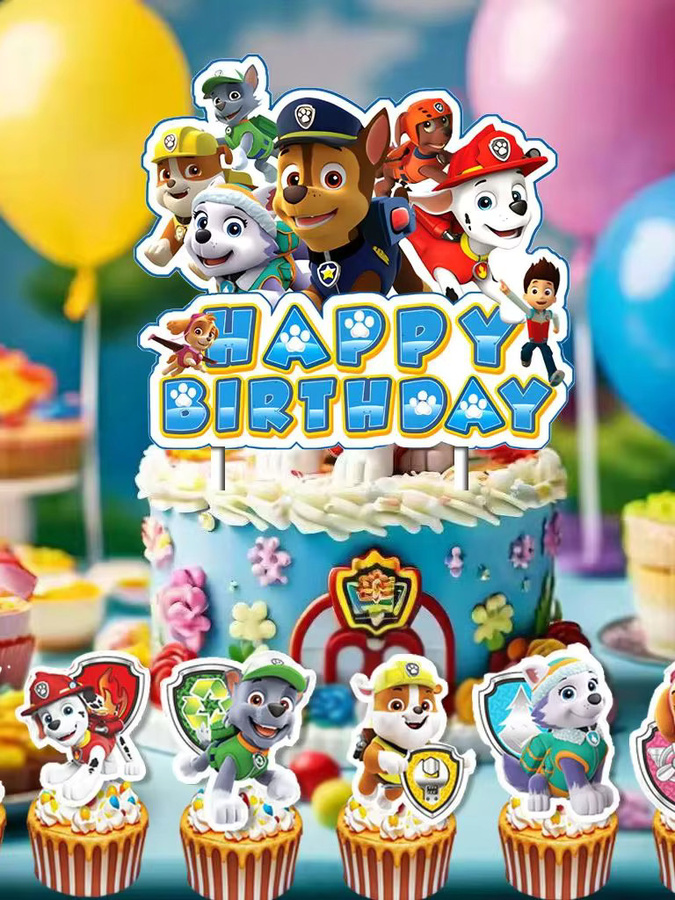 Paw Patrol Tortendekoration, Banner, Flaggen, Party-Aufsätze, Cupcake-Dekorationen - Bild 4