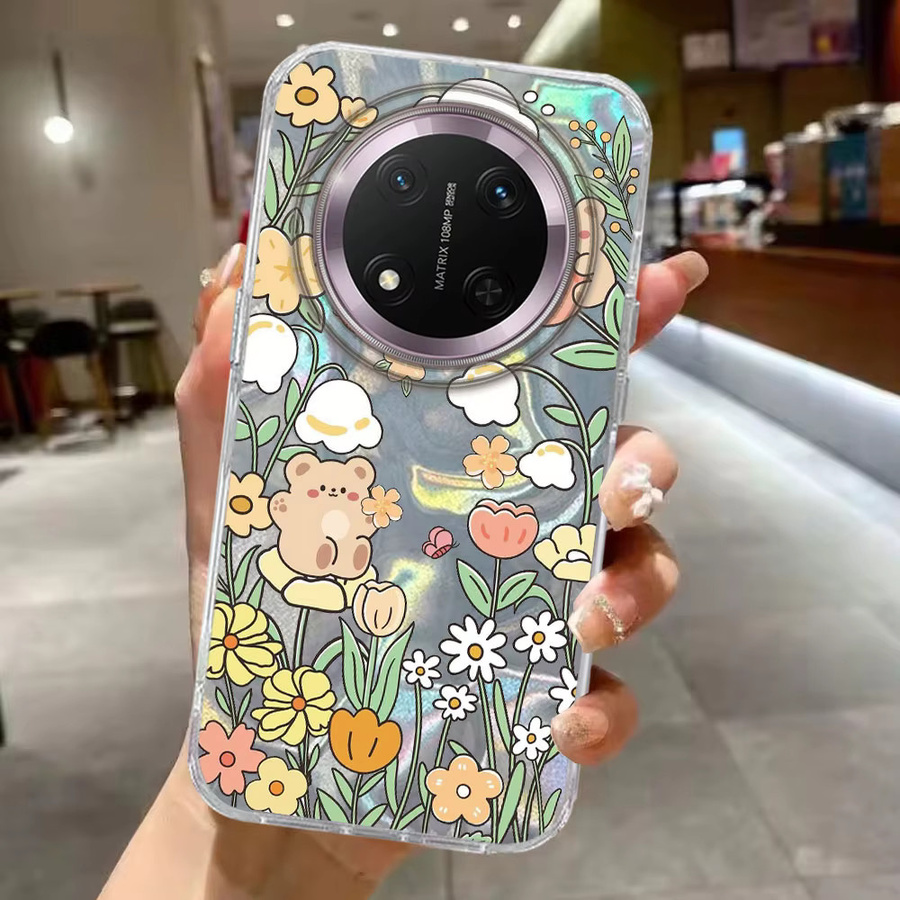 FunYudas Handyhülle mit Lila Blume und Kaninchen Motiv für Honor 400 200 90 Smart Pro Magic7 6 5 70 Lite X9a X9c X9b X8a X8b X8c X6c X7b 5G - Bild 2