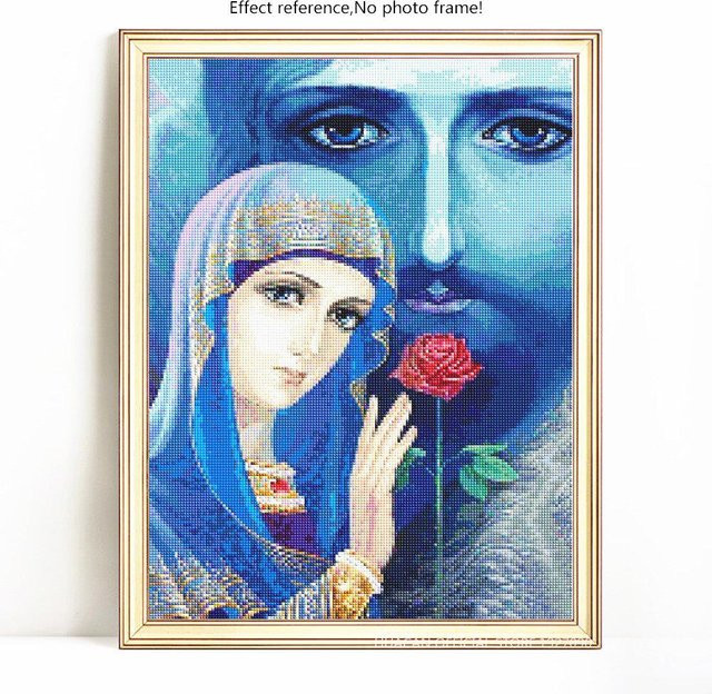 5D Diamant Malerei Religion Mosaik Set von FIYO in Blau, B x H: 20 x 30 cm - Bild 1