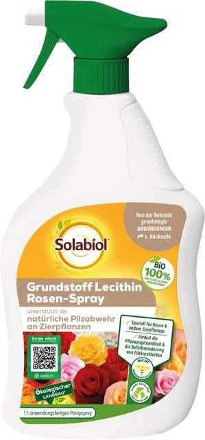 Solabiol Grundstoff Lecithin Rosen-Spray zur Bekämpfung von Pilzkrankheiten bei Rosen, Zierpflanzen, Wein und Obstbäumen - Bild 1