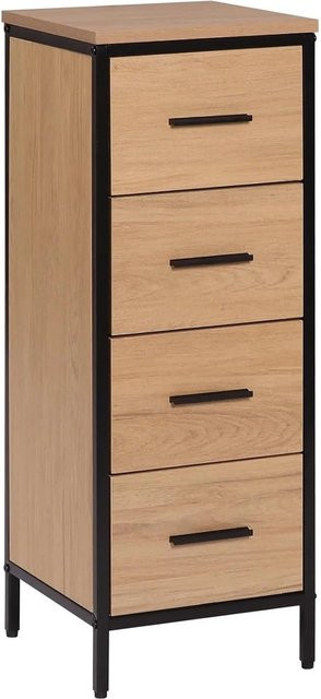 EUGAD Hochschrank mit 4 Schubladen aus Metall und Holzwerkstoff, B/T/H: 30 x 30 x 82 cm - Bild 1