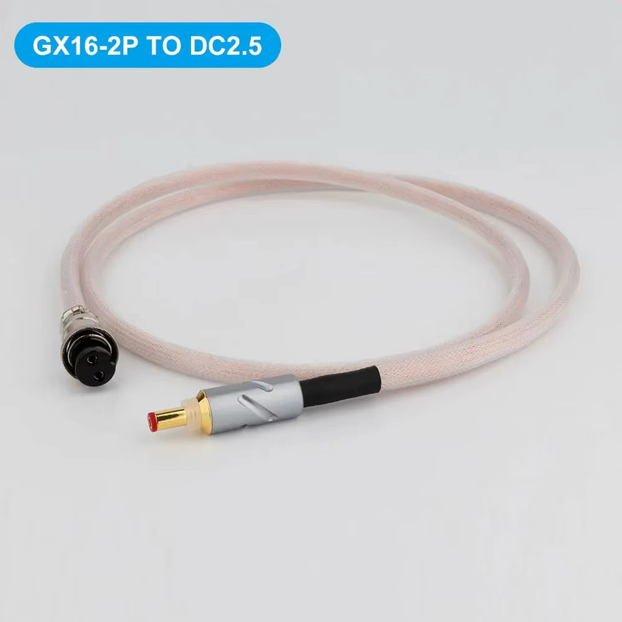 Preffair HiFi OCC Versilbertes DC-Stromkabel mit GX16-2P auf 5,5x2,5mm in Silber für DAC und Verstärker - Bild 2