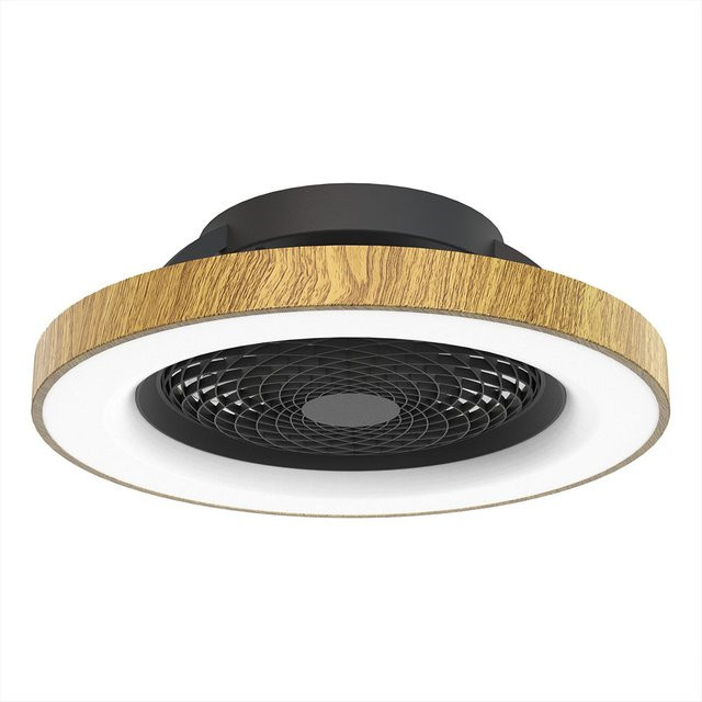 Mantra Tibet Deckenventilator mit Beleuchtung in Holz und Schwarz mit Tunable White (2700K - 5000K), Smart Home App- und Fernbedienung-Steuerung - Bild 1