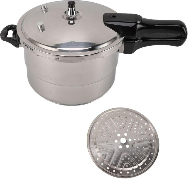 Aimo Schnellkochtopf aus 304 Edelstahl mit Antihaftbeschichtung und Dampfeinsatz, Silber, Durchmesser: 26 cm - Bild 1