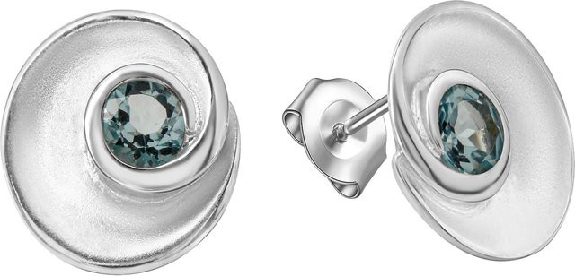 Celesta Ohrring 925 Silber, mattiert, Unisex - Bild 1
