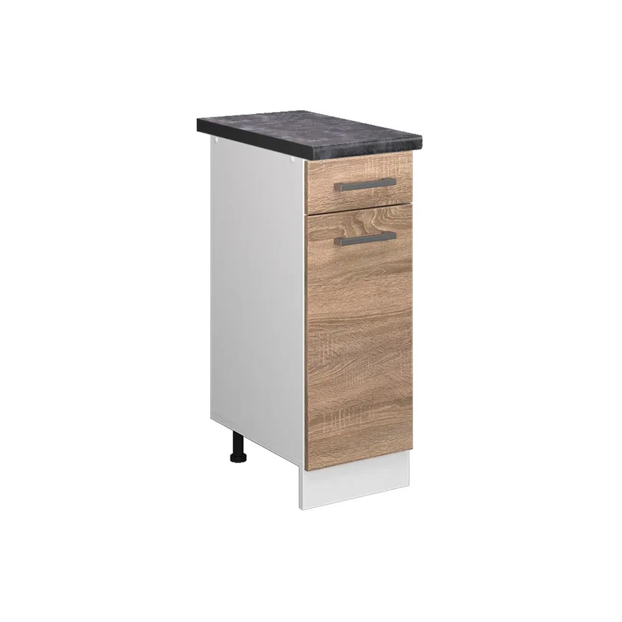 Vicco Küchenunterschrank R-Line Schubladenschrank in Sonoma/Weiß und Anthrazit, B: 30,0 cm, H: 81,6 cm, T: 60,0 cm - Bild 2