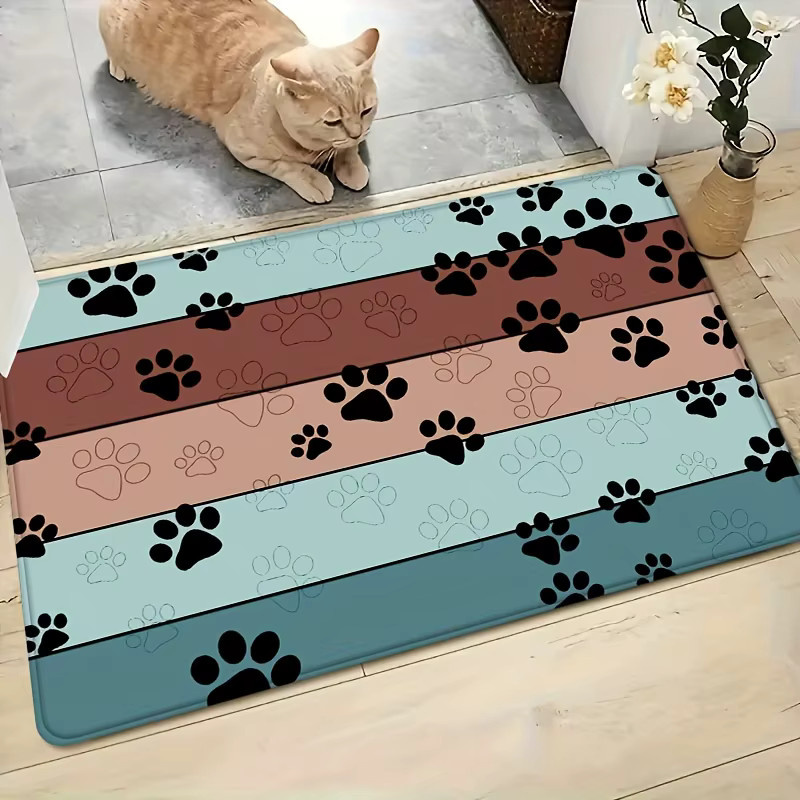 Saugfähige Hundepfotenabdruckmatte von ZZN aus Polyester in Multicolour für Eingangsbereich, Badezimmer, Küche oder Wohnzimmer - Bild 2