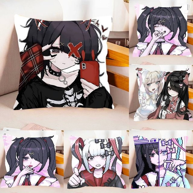 KAngel Ame-Chan Kissenbezug aus weichem Plüschstoff mit doppelseitigem Druck, quadratisch, B/B/B: 40 x 40 x 40 cm, mehrfarbig - Bild 1