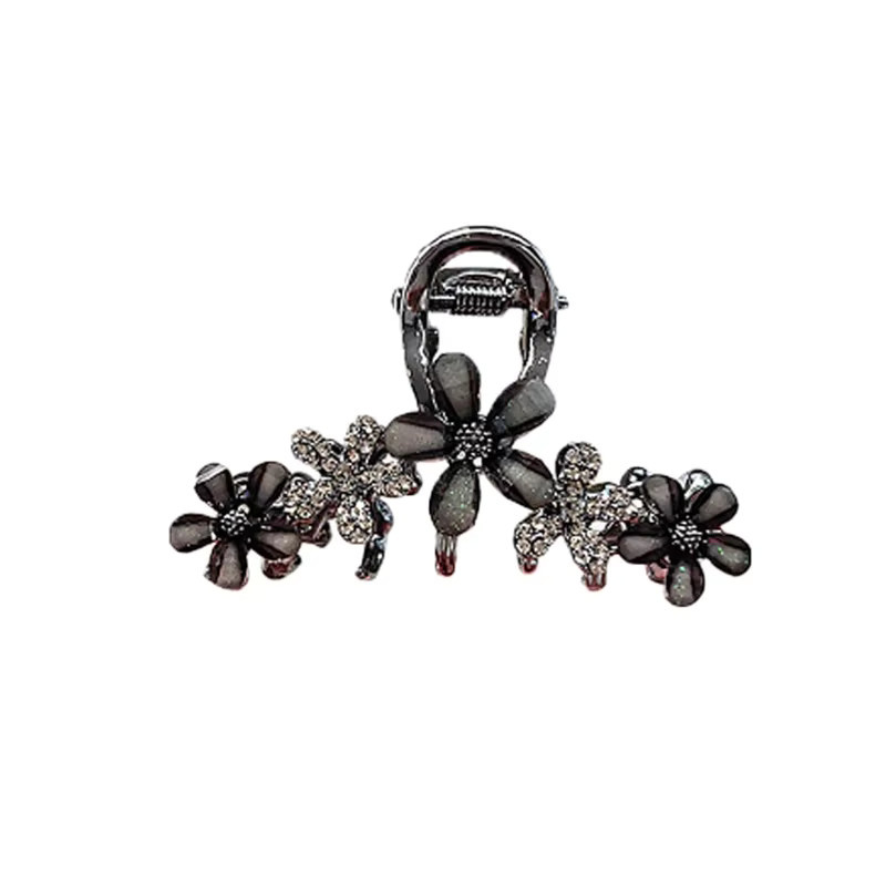 HIYAYZ Haarklammer, schwarze Strass-Glasur-Blumen, Damen - Bild 2