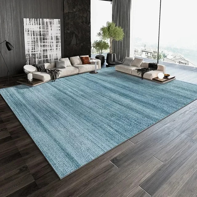 Nordischer Teppich in Blau für Wohnzimmer und Schlafzimmer, rechteckig - Bild 1