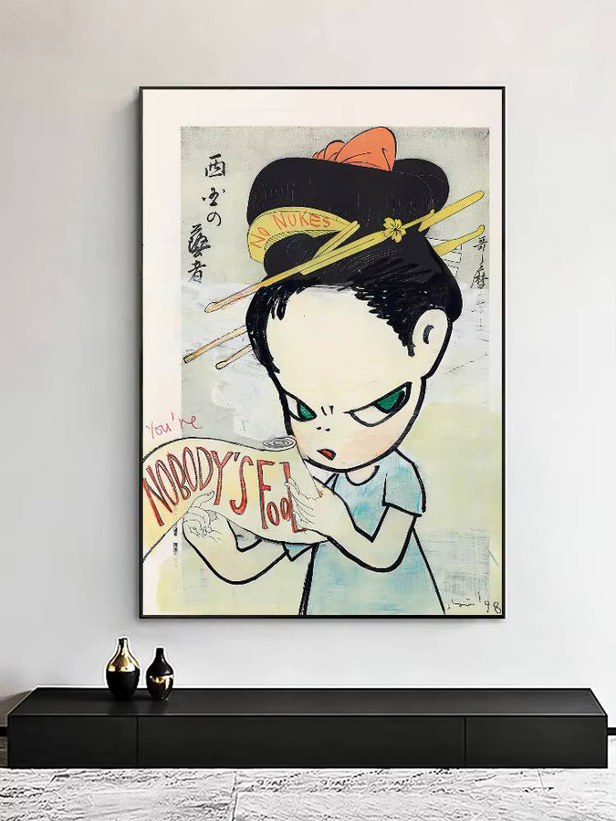 Yoshitomo Nara Kunst Poster Schöne Melancholie Wanddeko für Wohnzimmer und Schlafzimmer - Bild 3