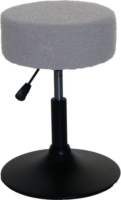 PROREGAL Hocker höhenverstellbar und drehbar aus Bouclé in Grau, Durchmesser: 37 cm, Sitzhöhe: 45-57 cm - Bild 1