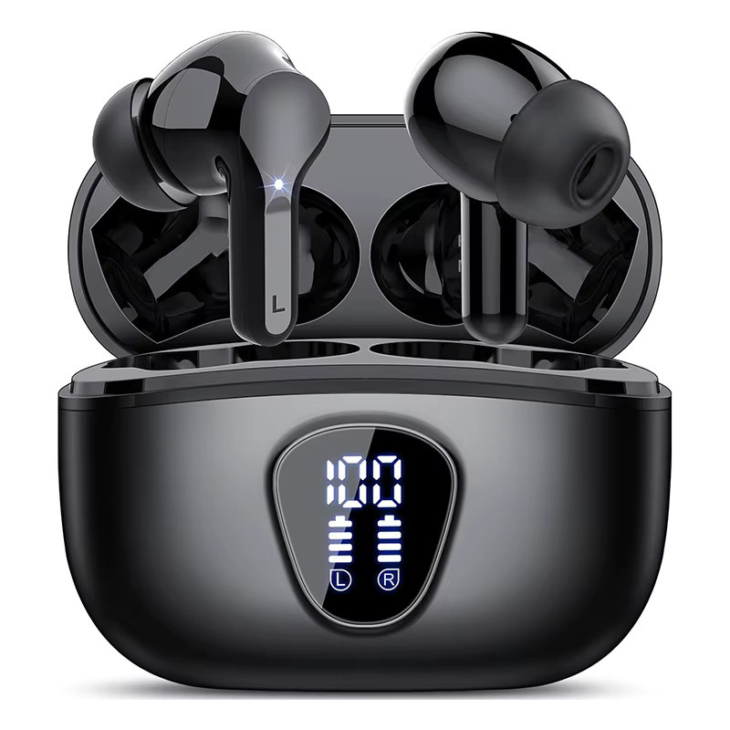 UYUXIO Bluetooth 5.4 TWS Ohrhörer in Schwarz mit LED-Anzeige, HiFi-Stereo und integriertem Mikrofon für iPhone und Samsung - Bild 3