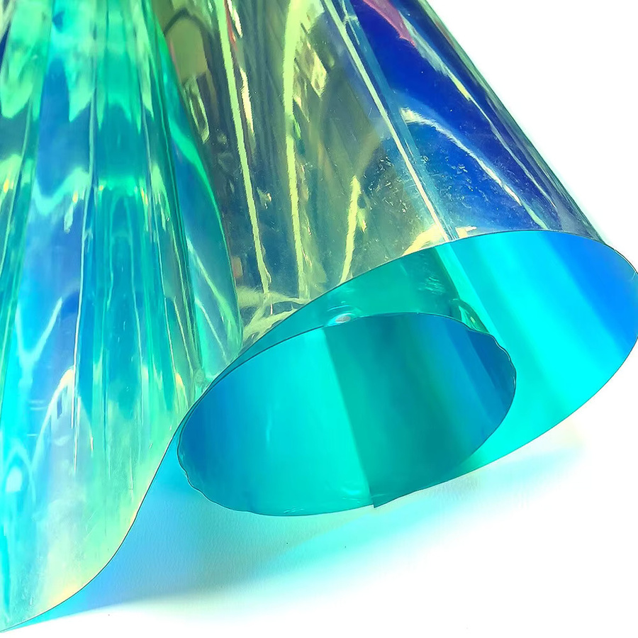 Transparente Regenbogen Holografik PVC Folie für DIY Handwerk in Mehrfarbig - Bild 1