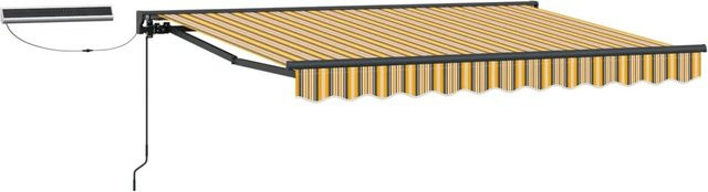 vidaXL Elektrische Ausziehbare Markise mit Semi-Cassette in Gelb Grau Anthrazit B: 250 cm, A: 200 cm - Bild 1