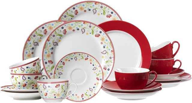 Ritzenhoff & Breker Kombiservice Shanti Doppio aus Porzellan, 18er Set, Multicolour, Floral - Bild 1