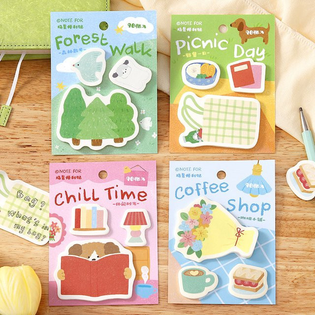 Warme Little Lucky Serie 3-in-1 Notizblock-Set im koreanischen Stil, bunte Kawaii Schreibwaren für Büro und Schule - Bild 1