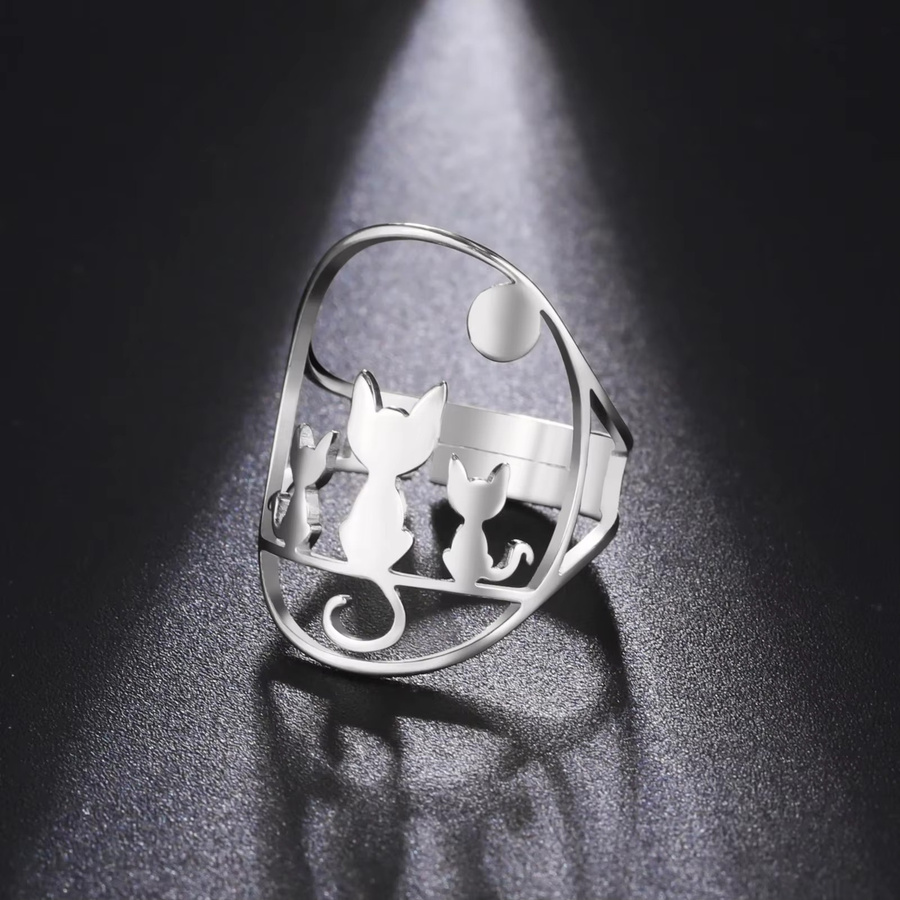 Skyrim Ring, Edelstahl, Silber, Damen, verstellbar - Bild 2
