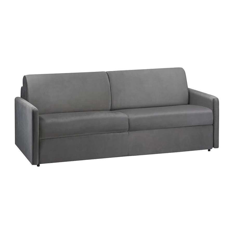 Vente-unique Schlafsofa Calife in Anthrazitgrau mit Samtbezug und Breite: 190 cm - Bild 2