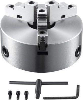 VEVOR Dreibackenfutter K11-200 für Drehbänke, 200mm Durchmesser, Spannbereich 4–200mm, HT300 Material, Farbe Silber - Bild 1