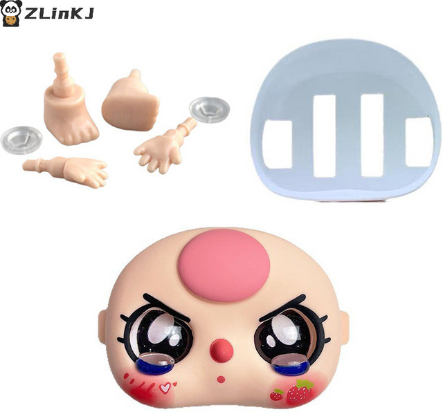 MYPANDA Baby Three Kawaii-Puppen-DIY-Zubehör, Ersatz-Gesicht, Hand- und Fuß-Set, 1-teiliges Set - Bild 1