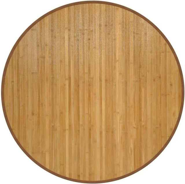 vidaXL Teppich Rund in Beige aus Bambus und Polypropylen Durchmesser: 100 cm - Bild 1