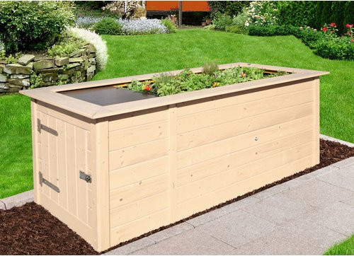 WEKA Hochbeet mit Schrank aus Fichtenholz in Beige, B/H/L: 217,6 x 81 x 205 cm - Bild 2