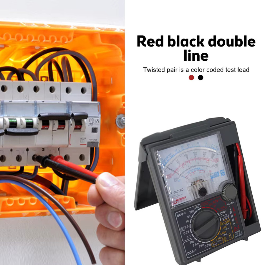 Gaqqee YX-360TRD Analoges Multimeter mit integrierter Prüfspitze für AC/DC-Spannung, Strom, Diode und Ohm - Bild 4