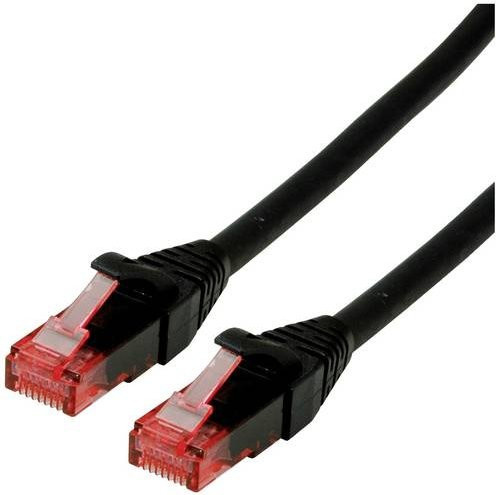 Roline RJ45 Patchkabel CAT 6 U/UTP Ethernet LAN Schwarz, Länge: 2,00 m - Bild 1