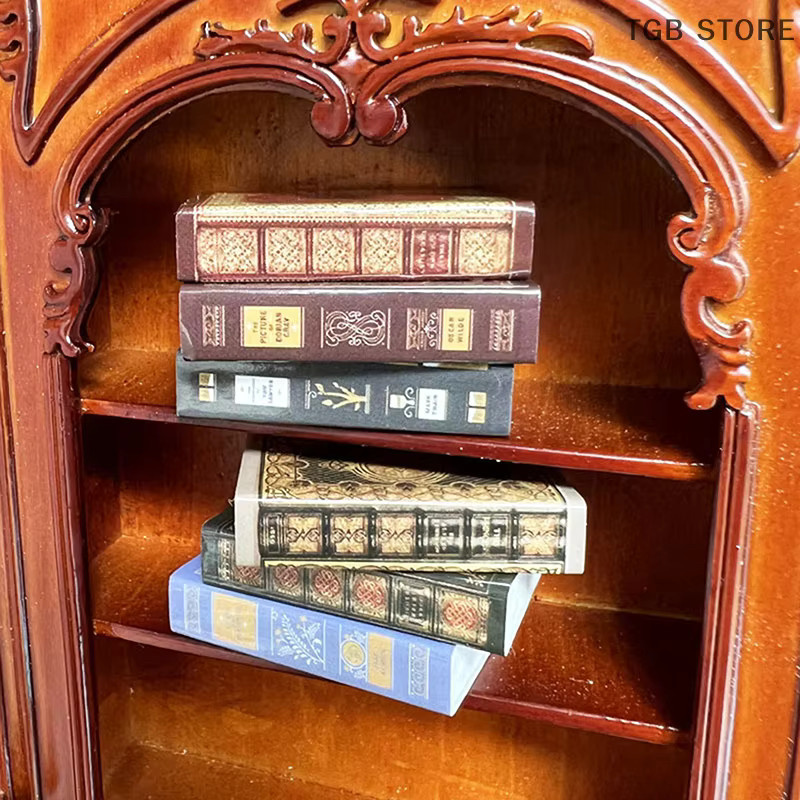 DIAPER&CORED Miniatur Klassisches Buch, 6-teiliges Set, 1:12 Maßstab, Puppenhaus Studie Szene Mini Modell Requisiten - Bild 1