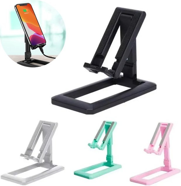 BRYNTHORX Universeller Teleskopständer faltbarer Schreibtisch-Handyhalter verstellbare Telefonhalterung für iPhone, iPad, Huawei, Xiaomi, Realme, OPPO in Schwarz oder Grün - Bild 1