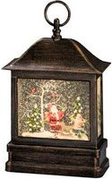 Konstsmide LED-Schneelaterne für Weihnachten in Braun mit transparenten Elementen, B/H/T: 8,5 x 25 x 17,5 cm - Bild 1
