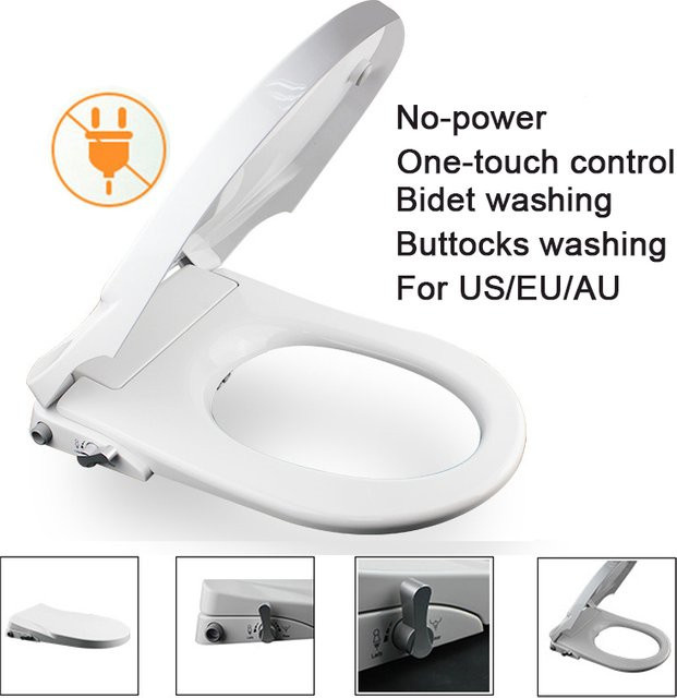 WETIPS Japanischer Bidet Toilettensitz ohne Strom, Farbe: Weiß - Bild 1